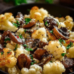 Garlic Cauliflower Mushroom Skillet