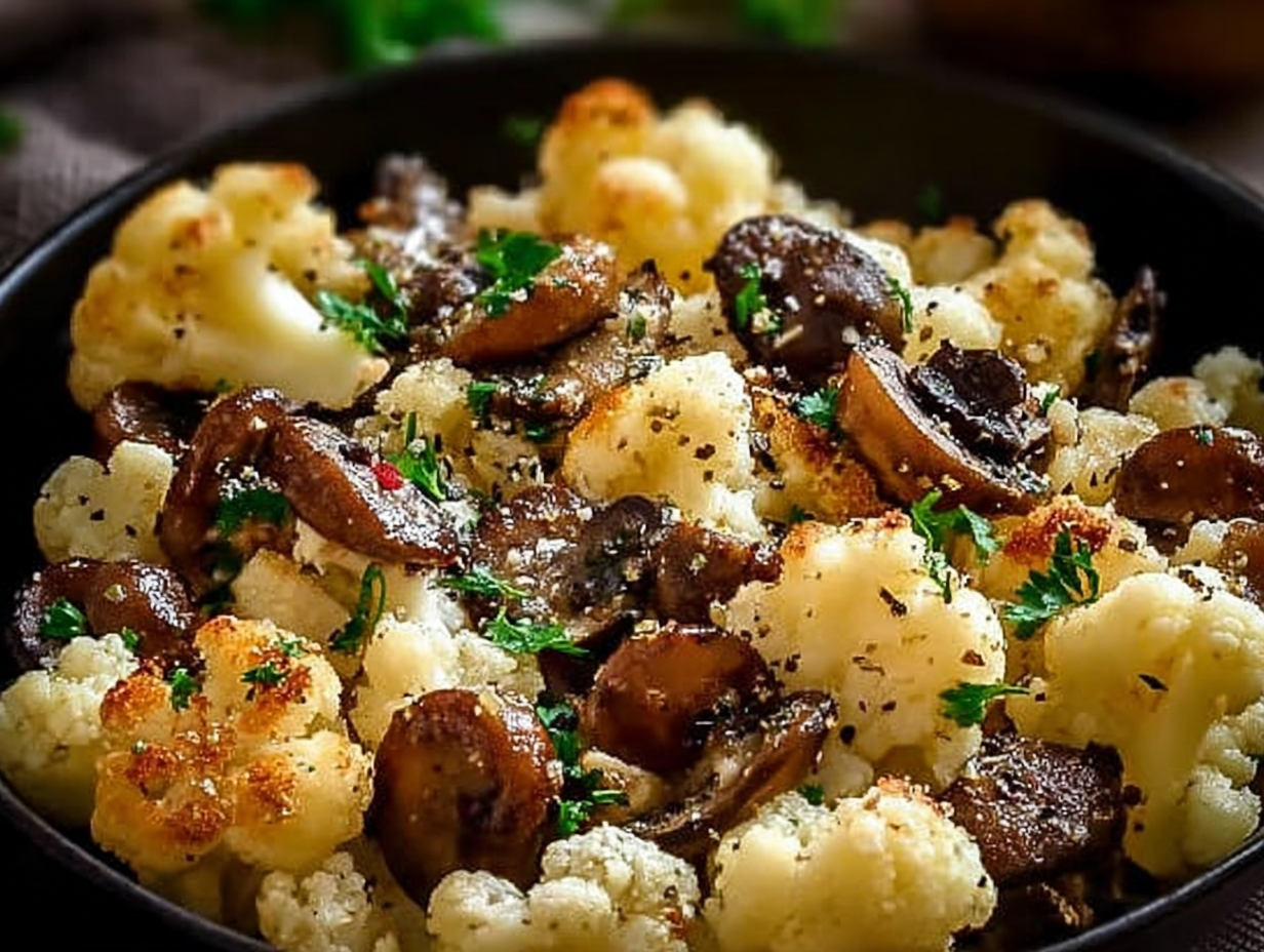 Garlic Cauliflower Mushroom Skillet